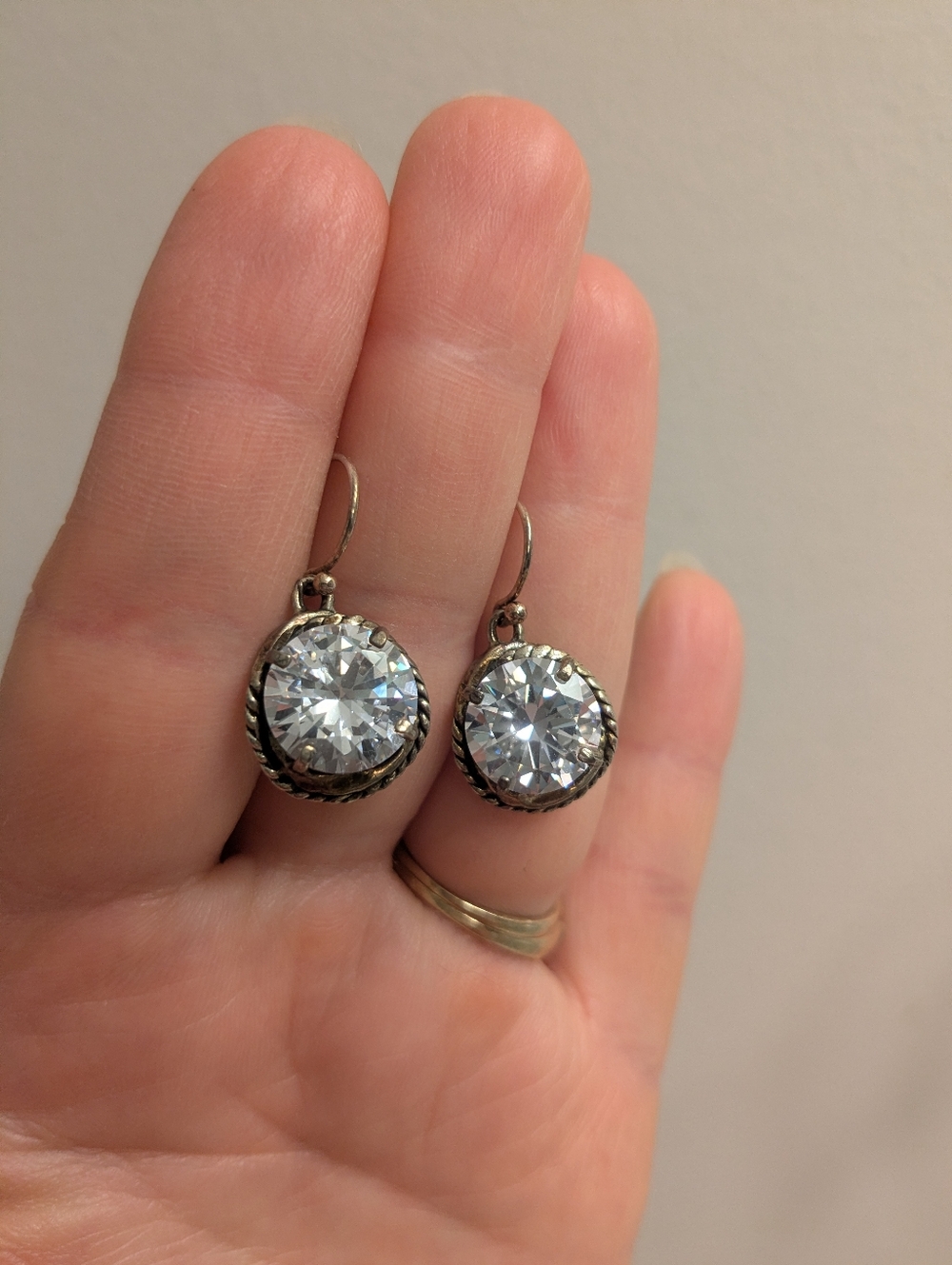 925 Sterling Silver Earrings Made W Genuine Swarovski Crystals - Picture 8 of 8